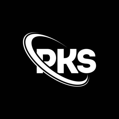 PKS logosu. PKS mektubu. PKS mektup logosu tasarımı. Çember ve büyük harfli monogram logosuyla PKS logosunun baş harfleri. Teknoloji, iş ve emlak markası için PKS tipografisi.