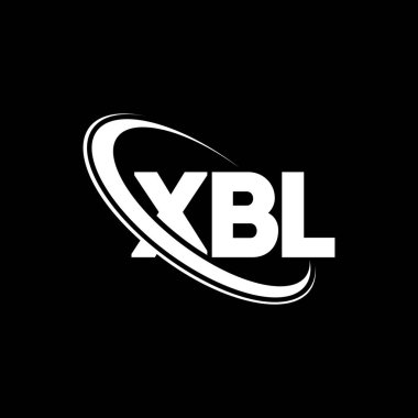 XBL logosu. XBL harfi. XBL harf logosu tasarımı. Çember ve büyük harfli monogram logosuna bağlı XBL logosu. Teknoloji, iş ve emlak markası için XBL tipografisi.