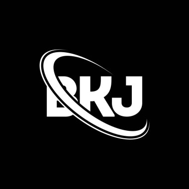 BKJ logosu. BKJ mektubu. BKJ harf logosu tasarımı. Çember ve büyük harfli monogram logosuna bağlı baş harfler BKJ logosu. Teknoloji, iş ve emlak markası için BKJ tipografisi.