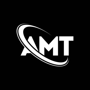 AMT logo. AMT letter. AMT letter logo design. Initials AMT logo linked with circle and uppercase monogram logo. AMT typography for technology, business and real estate brand.