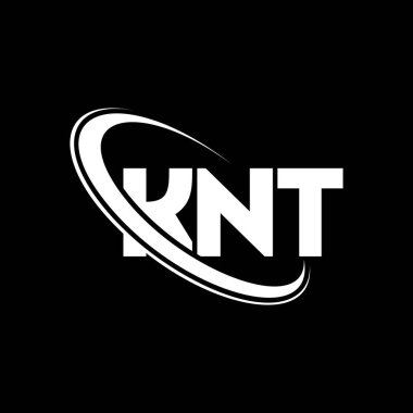 KNT logosu. KNT mektubu. KNT harf logosu tasarımı. Çember ve büyük harfli monogram logosuyla birleştirilmiş KNT logosu. Teknoloji, iş ve emlak markası için KNT tipografisi.