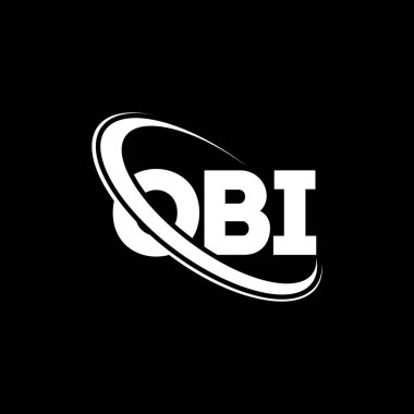 OBI logosu. OBI mektubu. OBI mektup logosu tasarımı. Çember ve büyük harfli monogram logosuna bağlı baş harfler OBI logosu. Teknoloji, iş ve emlak markası için OBI tipografisi.