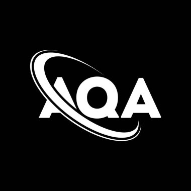 AQA logo. AQA letter. AQA letter logo design. Initials AQA logo linked with circle and uppercase monogram logo. AQA typography for technology, business and real estate brand.