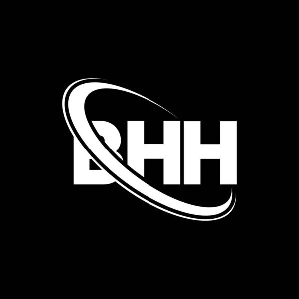 Bhhロゴ Bhhの手紙 Bhh文字のロゴデザイン 初期のBhhロゴは サークルと大文字のモノグラムロゴにリンクされています ビジネスおよび不動産ブランドのためのBhhタイポグラフィ — ストックベクタ