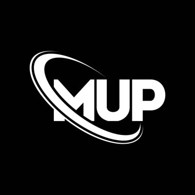 MUP logosu. MUP mektubu. MUP mektup logosu tasarımı. Çember ve büyük harfli monogram logosuna bağlı MUP logosu. Teknoloji, iş ve emlak markası için MUP tipografisi.