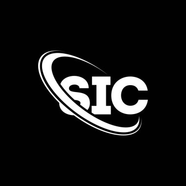 SIC logosu. SIC mektubu. SIC harf logosu tasarımı. Çember ve büyük harfli monogram logosuna bağlı ilk SIC logosu. Teknoloji, iş ve emlak markası için SIC tipografi.