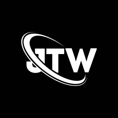 JTW logosu. JTW mektubu. JTW mektup logosu tasarımı. Çember ve büyük harfli monogram logosuyla birleştirilmiş JTW logosu. Teknoloji, iş ve emlak markası için JTW tipografisi.