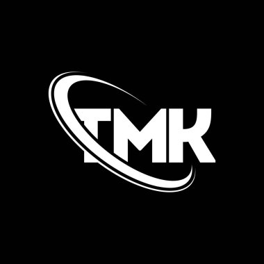 TMK logosu. TMK mektubu. TMK mektup logosu tasarımı. Çember ve büyük harfli monogram logosuna bağlı TMK logosu. Teknoloji, iş ve emlak markası için TMK tipografisi.