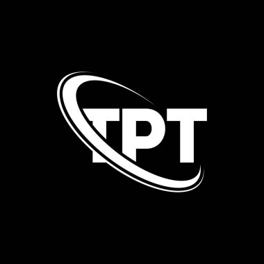 TPT logosu. TPT mektubu. TPT harf logosu tasarımı. Çember ve büyük harfli monogram logosuna bağlı baş harfler TPT logosu. Teknoloji, iş ve emlak markası için TPT tipografisi.