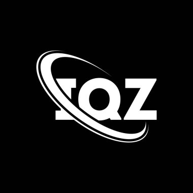 IQZ logosu. IQZ harfi. IQZ harf logosu tasarımı. Daireye ve büyük harfli monogram logosuna bağlı ilk IQZ logosu. Teknoloji, iş ve emlak markası için IQZ tipografisi.
