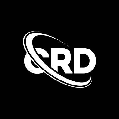 CRD logosu. CRD mektubu. CRD harf logosu tasarımı. Çember ve büyük harfli monogram logosuyla birleştirilmiş CRD logosu. Teknoloji, iş ve emlak markası için CRD tipografisi.