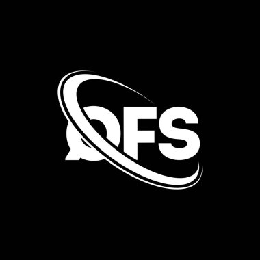QFS logosu. QFS mektubu. QFS harf logosu tasarımı. Çember ve büyük harfli monogram logosuna bağlı QFS logosu. Teknoloji, iş ve emlak markası için QFS tipografisi.