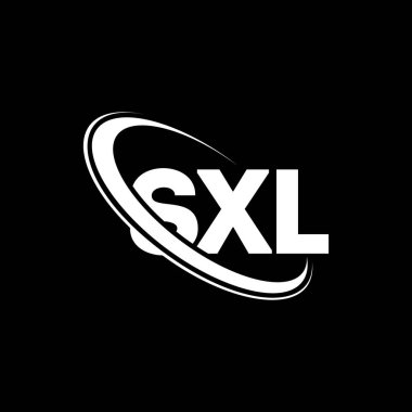 SXL logosu. SXL harfi. SXL harf logosu tasarımı. Çember ve büyük harfli monogram logosuna bağlı SXL logosu. Teknoloji, iş ve emlak markası için SXL tipografisi.