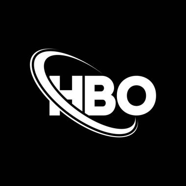 HBO logosu. HBO mektubu. HBO harf logosu tasarımı. Çember ve büyük harfli monogram logosuna bağlı HBO logosu. Teknoloji, iş ve emlak markası için HBO tipografisi.