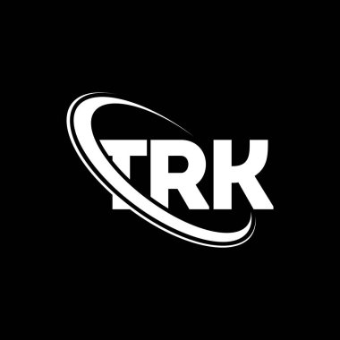 TRK logosu. TRK mektubu. TRK mektup logosu tasarımı. Çember ve büyük harfli monogram logosuna bağlı TRK logosu. Teknoloji, iş ve emlak markası için TRK tipografisi.