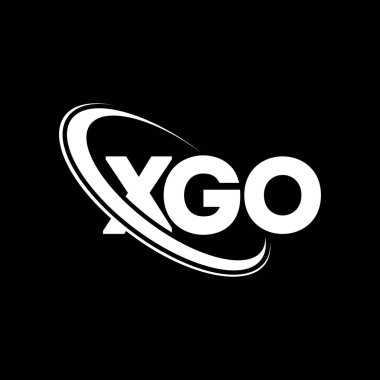 XGO logosu. XGO mektubu. XGO harfi logo tasarımı. Çember ve büyük harfli monogram logosuna bağlı XGO logosu. Teknoloji, iş ve emlak markası için XGO tipografisi.