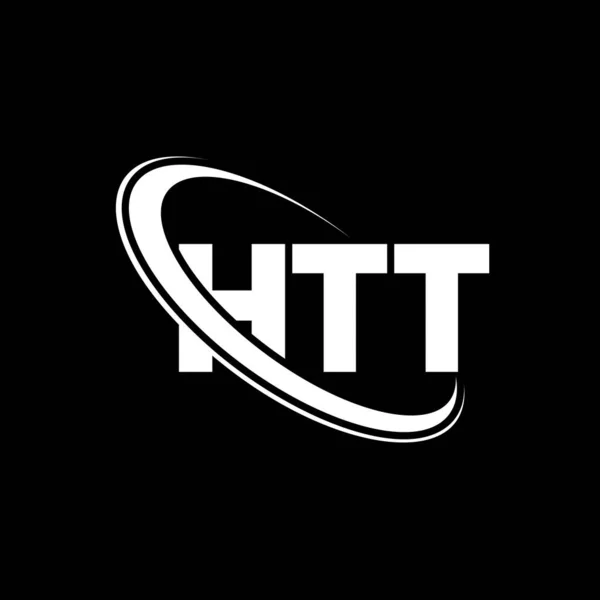 Logo Htt Carta Htt Diseño Del Logotipo Letra Htt Inicial — Vector de stock