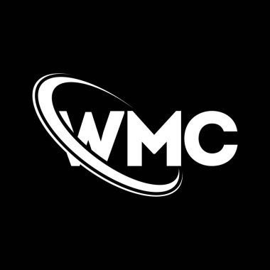 WMC logosu. WMC mektubu. WMC mektup logosu tasarımı. Çember ve büyük harfli monogram logosuna bağlı baş harfler WMC logosu. Teknoloji, iş ve emlak markası için WMC tipografisi.