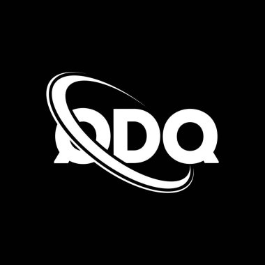 QDQ logosu. QDQ mektubu. QDQ harfi logo tasarımı. Çember ve büyük harfli monogram logosuna bağlı QDQ logosu. Teknoloji, iş ve emlak markası için QDQ tipografisi.