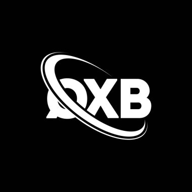 QXB logosu. QXB harfi. QXB harfli logo tasarımı. Çember ve büyük harfli monogram logosuna bağlı baş harfler QXB logosu. Teknoloji, iş ve emlak markası için QXB tipografisi.