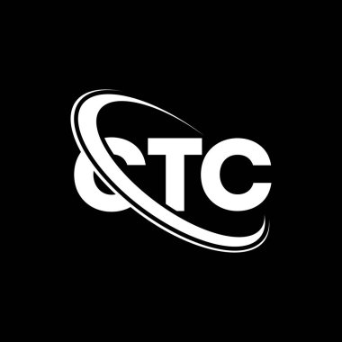 CTC logosu. CTC mektubu. CTC harf logosu tasarımı. Çember ve büyük harfli monogram logosuna bağlı CTC logosu. Teknoloji, iş ve emlak markası için CTC tipografisi.