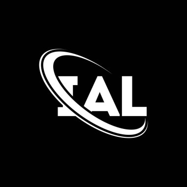 IAL logosu. IAL mektubu. IAL harf logosu tasarımı. Çember ve büyük harfli monogram logosuna bağlı ilk IAL logosu. Teknoloji, iş ve emlak markası için IAL tipografisi.