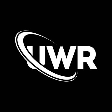 UWR logosu. UWR mektubu. UWR harf logosu tasarımı. Çember ve büyük harfli monogram logosuna bağlı ilk UWR logosu. Teknoloji, iş ve emlak markası için UWR tipografisi.