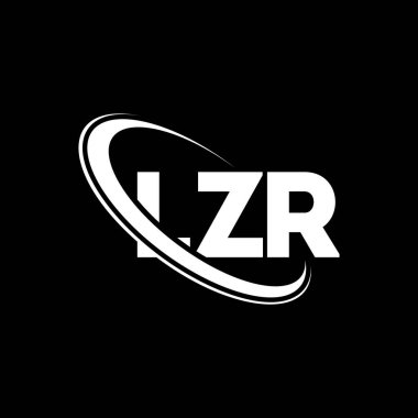 LZR logosu. LZR harfi. LZR harf logosu tasarımı. Çember ve büyük harfli monogram logosuna bağlı ilk LZR logosu. Teknoloji, iş ve emlak markası için LZR tipografisi.