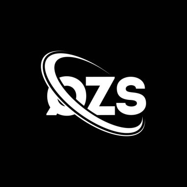 QZS logosu. QZS harfi. QZS harf logosu tasarımı. Çember ve büyük harfli monogram logosuna bağlı QZS logosu. Teknoloji, iş ve emlak markası için QZS tipografisi.
