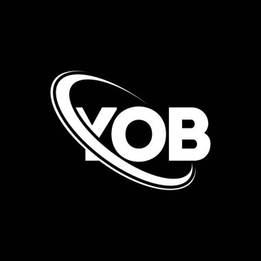 YOB logosu. Bir YOB mektubu. YOB harfi logo tasarımı. Yuvarlak ve büyük harfli monogram logosuna bağlı YOB logosu. Teknoloji, iş ve emlak markası YOB tipografisi.