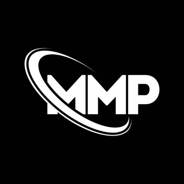 MMP logosu. MMP mektubu. MMP harfli logo tasarımı. Çember ve büyük harfli monogram logosuna bağlı baş harfler. Teknoloji, iş ve emlak markası için MMP tipografisi.