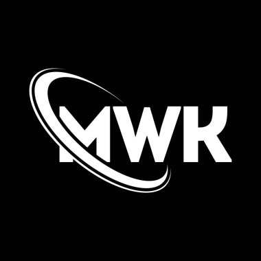 MWK logosu. MWK mektubu. MWK mektup logosu tasarımı. Çember ve büyük harfli monogram logosuyla MWK logosunun baş harfleri. Teknoloji, iş ve emlak markası için MWK tipografisi.