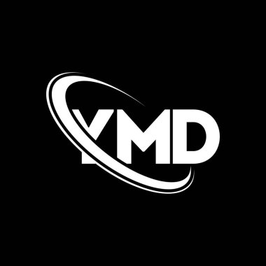 YMD logosu. YMD mektubu. YMD harf logosu tasarımı. Çember ve büyük harfli monogram logosuyla birleştirilmiş YMD logosu. Teknoloji, iş ve emlak markası için YMD tipografisi.