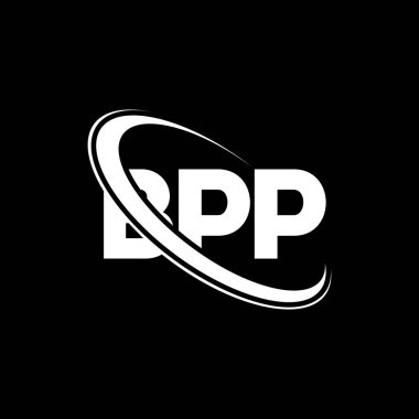 BPP logosu. BPP mektubu. BPP harf logosu tasarımı. Çember ve büyük harfli monogram logosuna bağlı BPP logosu. Teknoloji, iş ve emlak markası için BPP tipografisi.