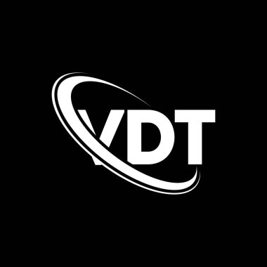 VDT logosu. VDT mektubu. VDT harf logosu tasarımı. Çember ve büyük harfli monogram logosuna bağlı VDT logosu. Teknoloji, iş ve emlak markası için VDT tipografisi.