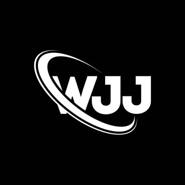 WJJ logosu. WJJ mektubu. WJJ mektup logosu tasarımı. Çember ve büyük harfli monogram logosuna bağlı baş harfler WJJ logosu. WJJ teknoloji, iş ve gayrimenkul markası tipografisi.