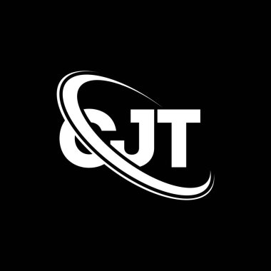 CJT logosu. CJT mektubu. CJT harf logosu tasarımı. Çember ve büyük harfli monogram logosuyla birleştirilmiş CJT logosu. Teknoloji, iş ve emlak markası için CJT tipografisi.