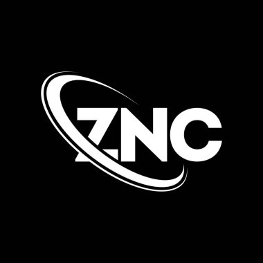 ZNC logosu. ZNC mektubu. ZNC harf logosu tasarımı. Çember ve büyük harfli monogram logosuna bağlı baş harfler ZNC logosu. Teknoloji, iş ve emlak markası için ZNC tipografisi.