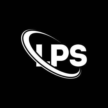 LPS logosu. LPS mektubu. LPS harfli logo tasarımı. Çember ve büyük harfli monogram logosuna bağlı ilk LPS logosu. Teknoloji, iş ve emlak markası için LPS tipografisi.