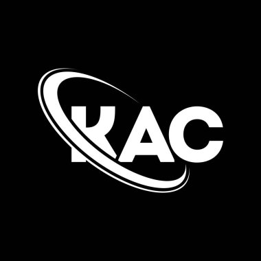 KAC logosu. KAC mektubu. KAC harf logosu tasarımı. Çember ve büyük harfli monogram logosuna bağlı olan KAC logosu. Teknoloji, iş ve emlak markası için KAC tipografisi.