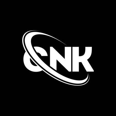 CNK logosu. CNK mektubu. CNK mektup logosu tasarımı. Çember ve büyük harfli monogram logosuna bağlı CNK logosu. CNK teknoloji, iş ve emlak markası tipografisi.