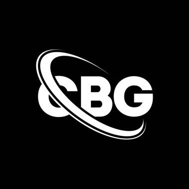 CBG logosu. CBG mektubu. CBG harf logosu tasarımı. Çember ve büyük harfli monogram logosuyla birleştirilmiş CBG logosu. Teknoloji, iş ve emlak markası için CBG tipografisi.