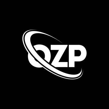 OZP logosu. OZP mektubu. OZP harf logosu tasarımı. Çember ve büyük harfli monogram logosuna bağlı baş harfler OZP logosu. Teknoloji, iş ve emlak markası için OZP tipografisi.