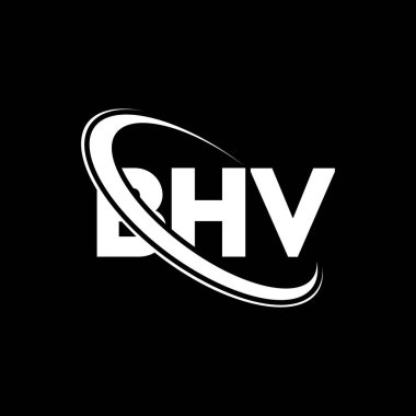 BHV logosu. BHV mektubu. BHV harf logosu tasarımı. Çember ve büyük harfli monogram logosuna bağlı baş harfler BHV logosu. Teknoloji, iş ve emlak markası için BHV tipografisi.
