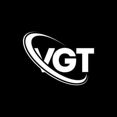 VGT logosu. VGT mektubu. VGT harf logosu tasarımı. Çember ve büyük harfli monogram logosuna bağlı VGT logosu. Teknoloji, iş ve emlak markası için VGT tipografisi.