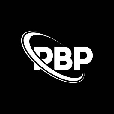 PBP logosu. PBP mektubu. PBP harfi logo tasarımı. Çember ve büyük harfli monogram logosuna bağlı baş harfler PBP logosu. Teknoloji, iş ve emlak markası için PBP tipografisi.