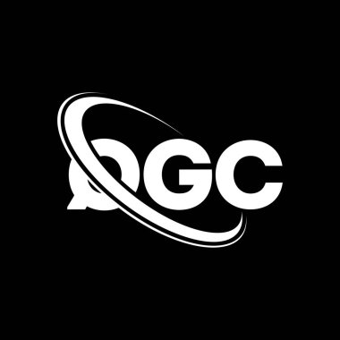 QGC logosu. QGC mektubu. QGC harf logo tasarımı. Çember ve büyük harfli monogram logosuna bağlı baş harfler QGC logosu. Teknoloji, iş ve emlak markası için QGC tipografisi.