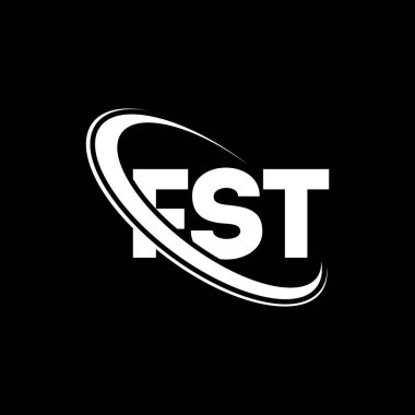 FST logosu. FST mektubu. FST harfi logo tasarımı. Çember ve büyük harfli monogram logosuna bağlı FST logosu. Teknoloji, iş ve emlak markası için FST tipografisi.