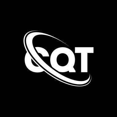 CQT logosu. CQT harfi. CQT harf logosu tasarımı. Çember ve büyük harfli monogram logosuna bağlı baş harfler. Teknoloji, iş ve emlak markası için CQT tipografisi.
