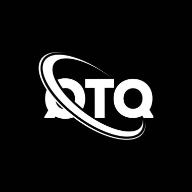 QTQ logosu. QTQ harfi. QTQ harfi logo tasarımı. Çember ve büyük harfli monogram logosuna bağlı baş harfler QTQ logosu. Teknoloji, iş ve emlak markası için QTQ tipografisi.